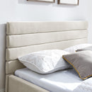 Modern Cushioned Bed Frame With Headboard And Drawers