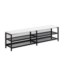 Platform Bed With 2 Tier Storage Shelves, Storage Cabinet