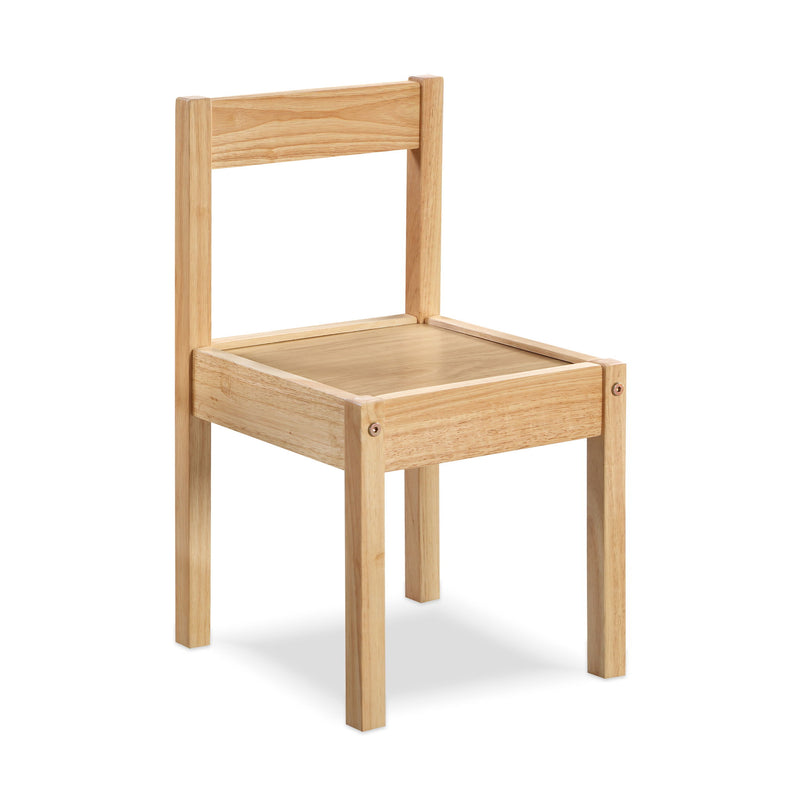 Della - 3 Piece Solid Wood Kids Table & Two Chair Set - Natural