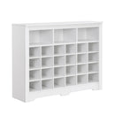 24 Shoe Cubby Console, Shoe Cabinet - White