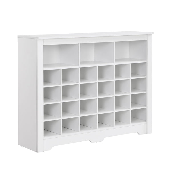 24 Shoe Cubby Console, Shoe Cabinet - White
