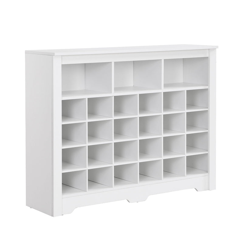 24 Shoe Cubby Console, Shoe Cabinet - White