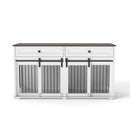 Large Dog Crate, Water Resistant Indoor Pets Furniture Double Dog Crates - Brown White