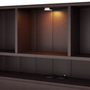 Platform Bed With Bookcase Headboard, Built-In Downlight, Charging Station, And 2 Side Drawers