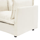 Modern Cozy Upholstered Armchair Sofa With Movable Ottoman