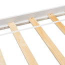 Full Bed with Bookcase Headboard, Under bed Storage Drawers and Bed End Storage Case,White