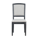 Topmax - Rustic Extendable Dining Table Set With Removable Leaf, 6 Upholstered Armless Dining Chairs And 2 Padded Arm Chairs, 9 Pieces