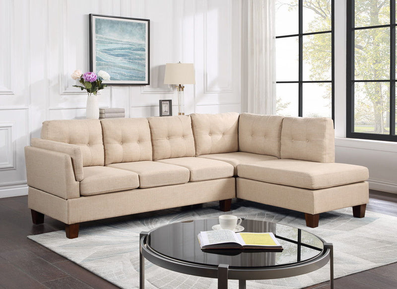 Dalia - Linen Modern Sectional Sofa With Chaise