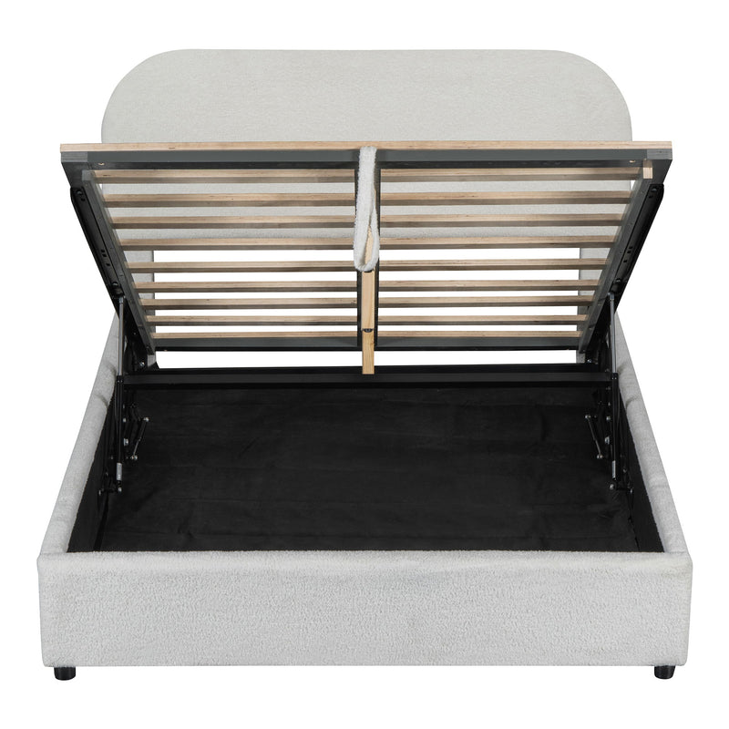 Upholstered Platform Bed With Hydraulic Storage System