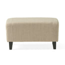 Elegant Upholstered Armchair With Ottoman Set - Beige