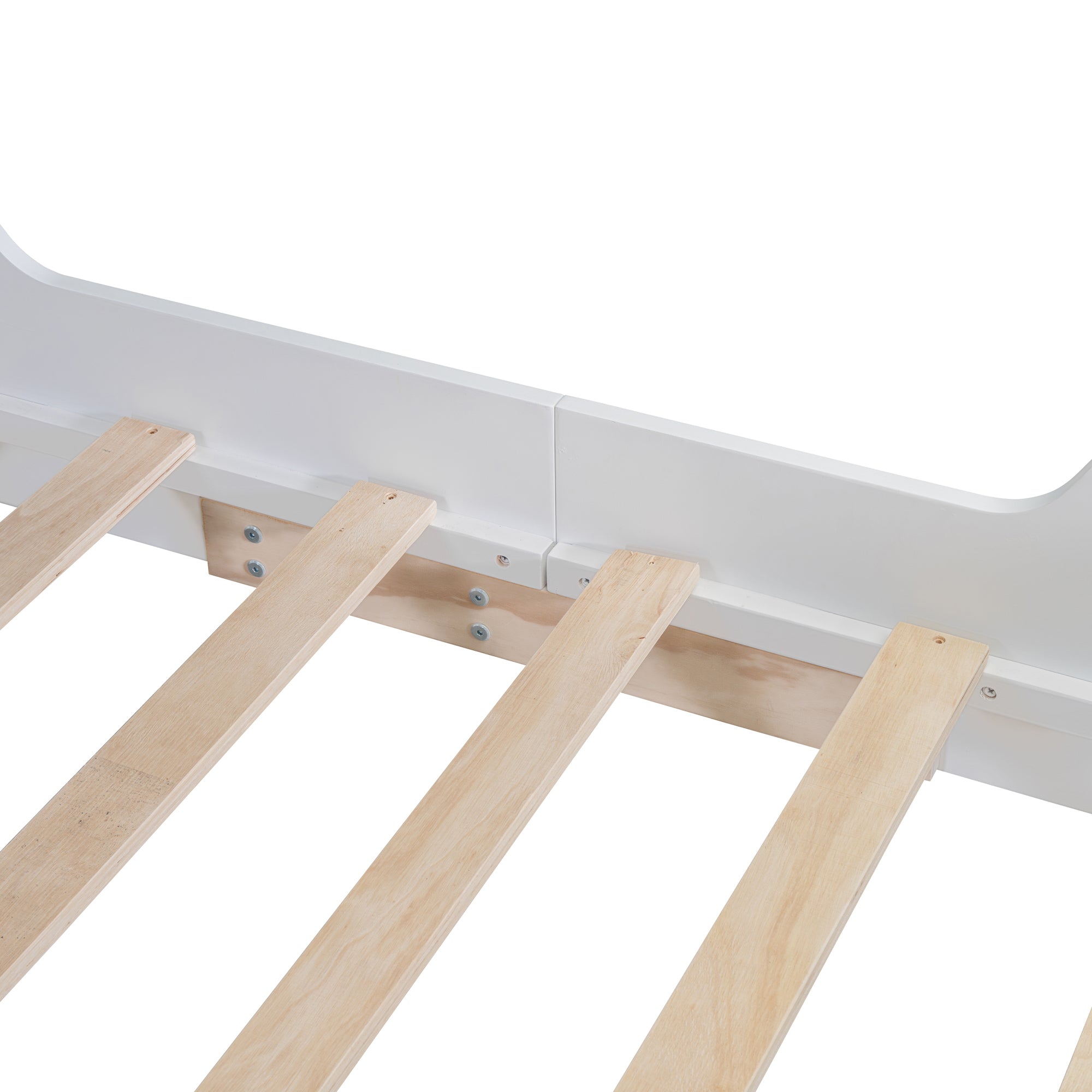 Full Size Car Shaped Bed with Tents,White+Natural - Atlantic Fine Furniture Melbourne FL