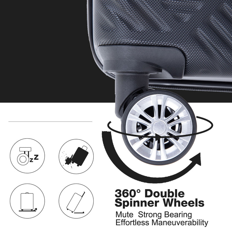 4 Piece Lightweight Suitcase, Makeup Box, Aircraft Wheels