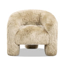 Avalon - Genuine Sheepskin Fur Split Barrel Back Accent Chair - Natural Blonde