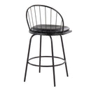 Riley - Claire Farmhouse Fixed Height Counter Stool With Swivel With Round Footrest (Set of 2)