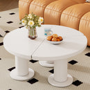 Round Petal Shaped Coffee Table With 3 Thick Legs