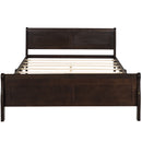Full Size Wood Platform Bed with Headboard and Wooden Slat Support (Espresso)