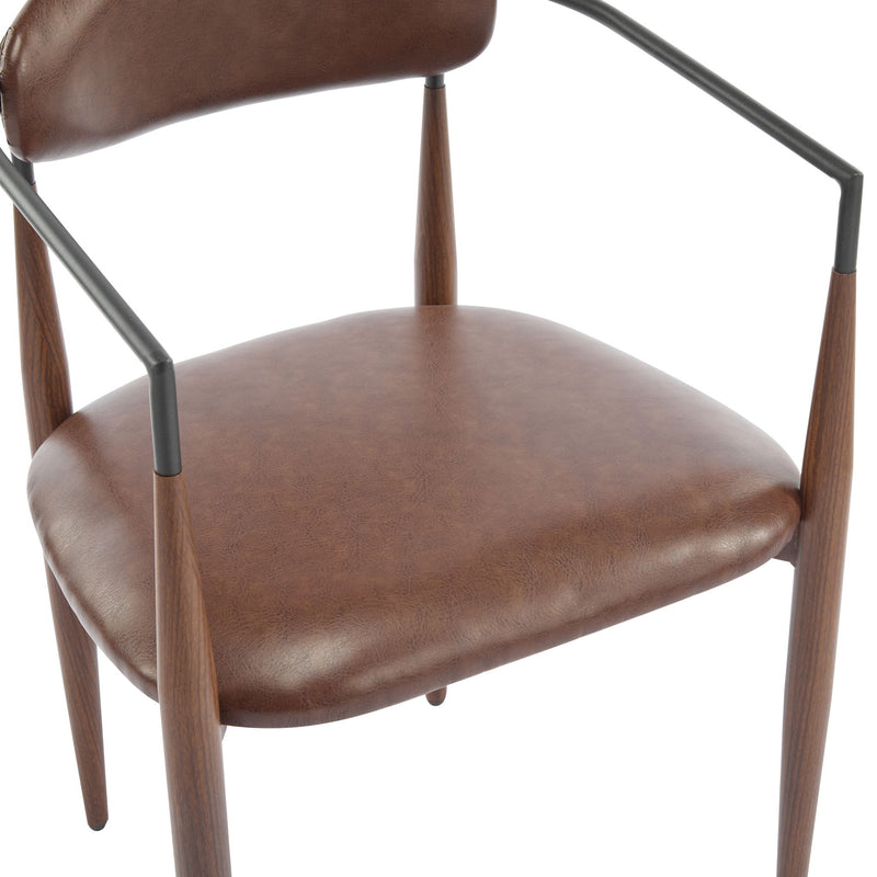 Modern Luxe Dining Arm Chair Set With Upholstery