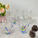 Rainbow Diamond Acrylic Glasses Drinking (Set of 4) Hi Ball 17Oz, Bpa Free Plastic Cocktail Glasses - Clear