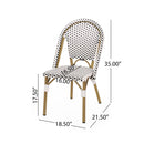 Outdoor Rattan And Aluminum French Bistro Chairs Set