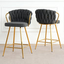 Modern Design High Stool With Plated Legs (Set of 2)