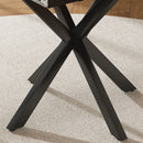 Round Dining Table With Extendable Blades, X Base