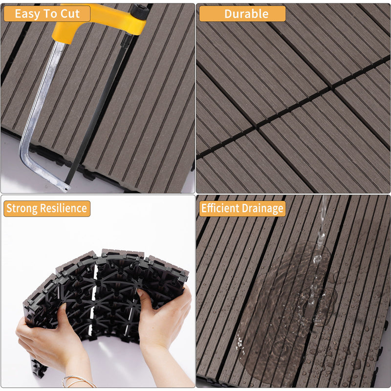 Composite Deck Tiles, Resist Rust, Water, Weather