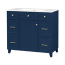 Bathroom Vanity With Ceramic Sink, Soft Close Doors, Adjustable Shelves