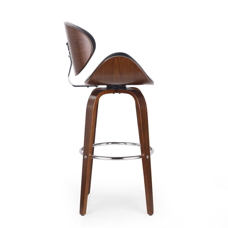 Lumos - Mid Century Modern Upholstered Swivel Barstool
