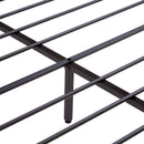 Modern Metal Platform Bed Frame With Wooden Headboard, USB Charging, LED Lights, And Storage