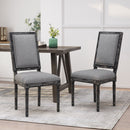 French Country Style Dining Chair With Upholstered Seating And Fluted Legs