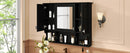 Wall Mounted Bathroom Medicine Wall Cabinet With Mirror & Open Shelves