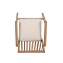 7 Piece Patio Furniture Set Acacia Wood Table And 6 Heavy Duty Cushioned Chairs