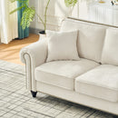 3 Seater Sofa With Tufted Upholstery, Rolled Arms, Nailhead Trim