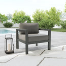 Grayton - Outdoor Aluminum Lounge Chair - Gray, Dark - 25.5"