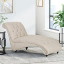 Chaise Lounge With Button Tufted Diamon Stitch