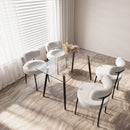 Modern Minimalist Rectangular Glass Dining Table With Tempered Glass Top Metal Legs, For 4 - 6 - Transparent