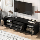Modern Minimalist TV Stand, Entertainment Center Media Console Cabinet With Adjustable Shelves For Living Room