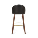 Contemporary Channel Stitch Counter Height Barstools (Set of 2) - Black / Espresso
