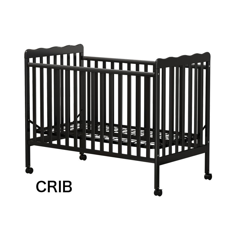 Crib 3 In 1 Convertible, Made Of Sustainable Pinewood, Non Toxic Finish, Comes With Locking Wheels, Wooden Nursery Furniture