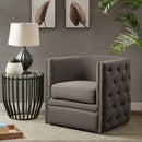 Capstone - Swivel Barrel Chair With Nailhead Accents And Button Tufting
