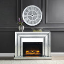 Noralie - 35" Fireplace - Mirrored & Faux Diamonds