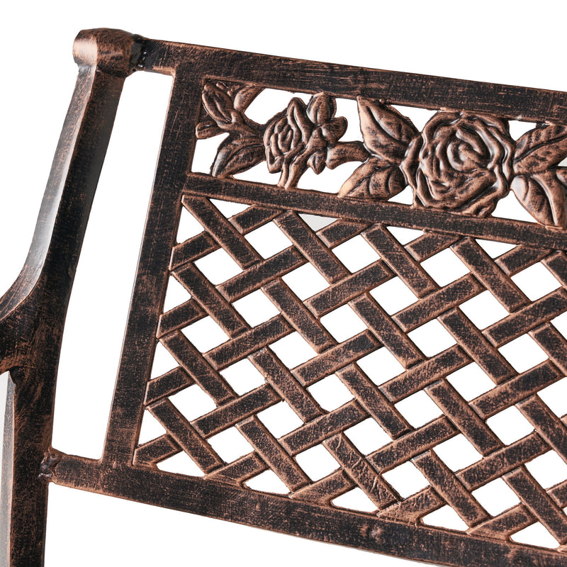 Cast Aluminum Swivel Bar Stool With Footrest - Copper