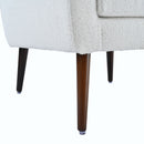 Modern Accent Chair, Chenille Arm Chairs For Living Room, Upholstered Mordern Armchair, Comfy Soft Padded Lounge Chair In Small Space, Bedroom, With Pillow, Solid Wood Leg