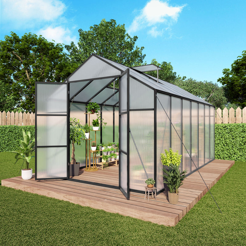 Gain Height Windproof Greenhouse All Season Outdoor Garden Shelter