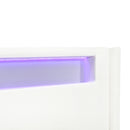 Full Size Upholstered Platform Bed with LED Frame, with Twin  Size Trundle and 2 drawers, Teddy Fleece, White