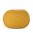 Bordeaux - Knitted Cotton Round Pouf, Versatile Ottoman And Floor Cushion