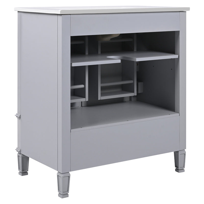Vintage Style Bathroom Vanity With Sink, Multi Functional Storage, Soft-Closing Door