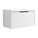 Contemporary Wall Mounted Bathroom Vanity With Resin Double Sink