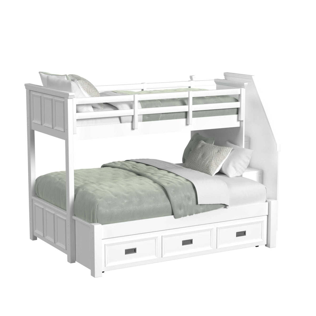 Hampton Kids Bunk With Staircase And Trundle Bedroom Set in Black by Elements International, view 47