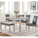 Dining Table Set, Table With A Rectangular Table And Upholstered Chairs